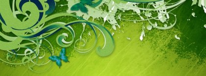 Green Butterfly Facebook Covers